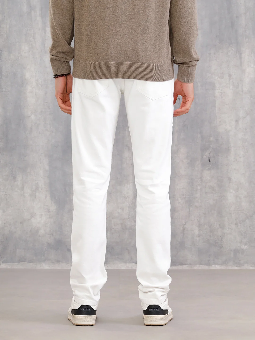 Slim Fit Cotton Stretch Jeans I White - Image 3