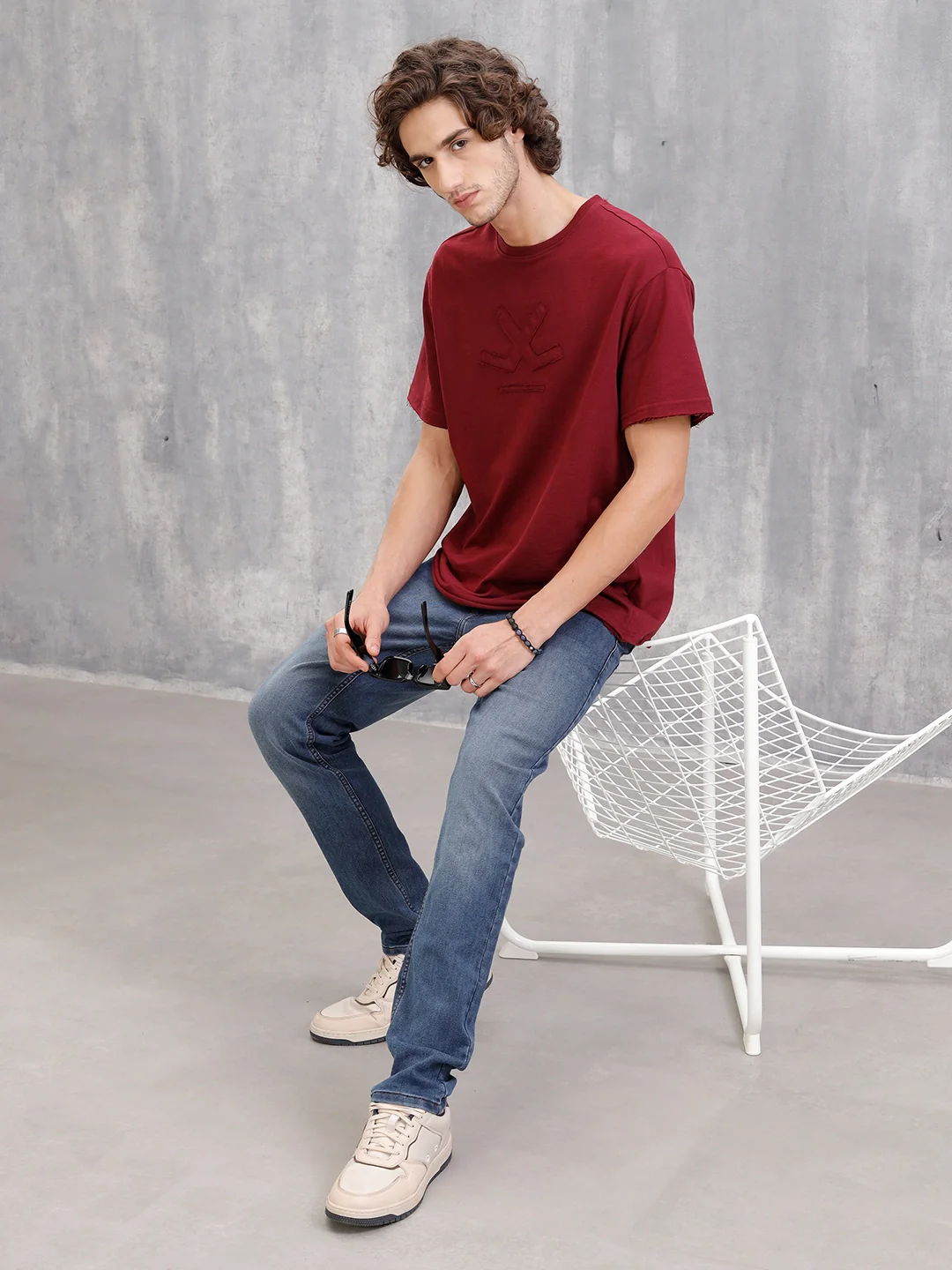 Slim Fit Dk Washed Dobby Jeans I Blue - Image 2