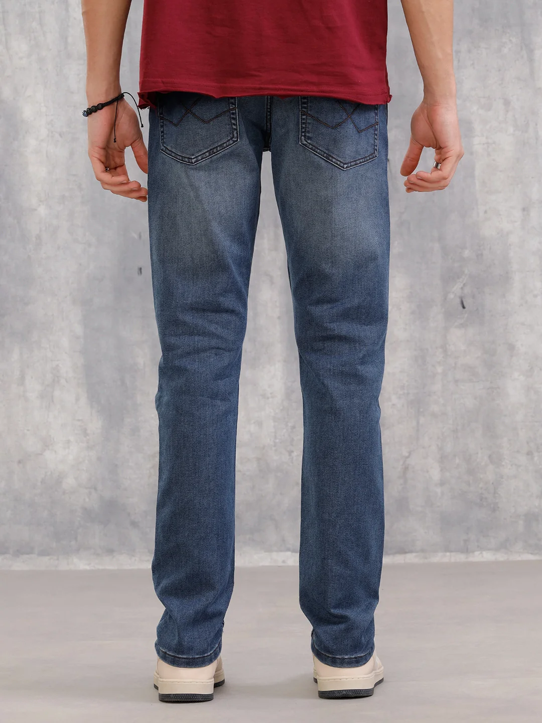 Slim Fit Dk Washed Dobby Jeans I Blue - Image 3