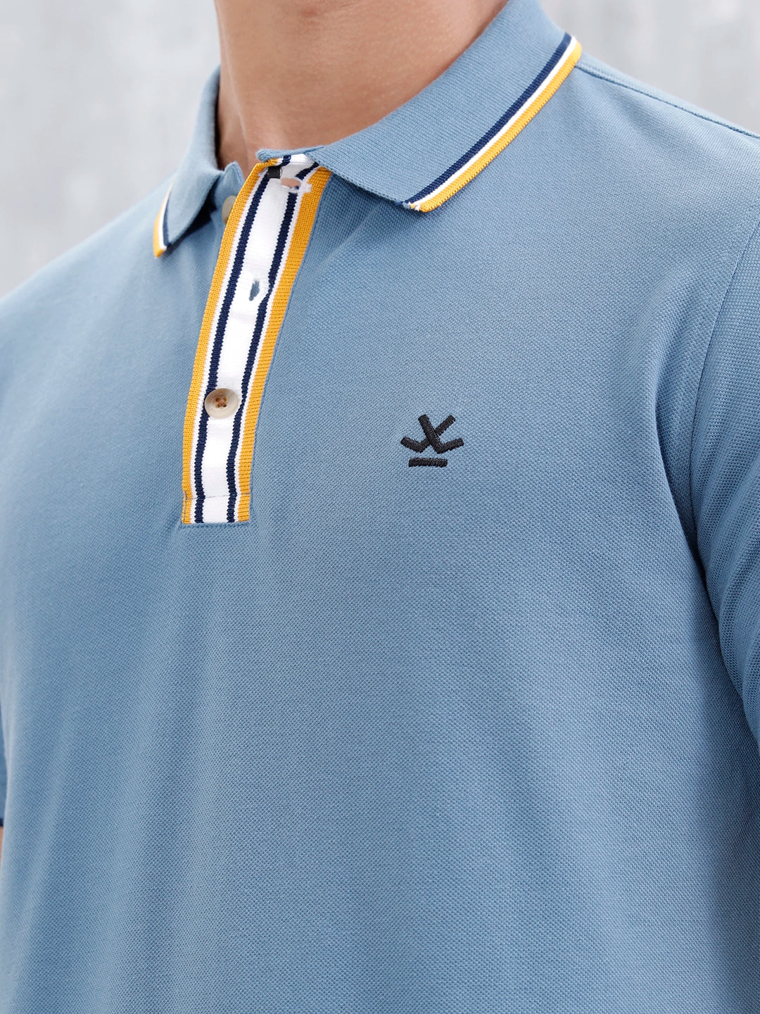 Slim Fit Polo With Contrast Tipping | Blue - Image 5