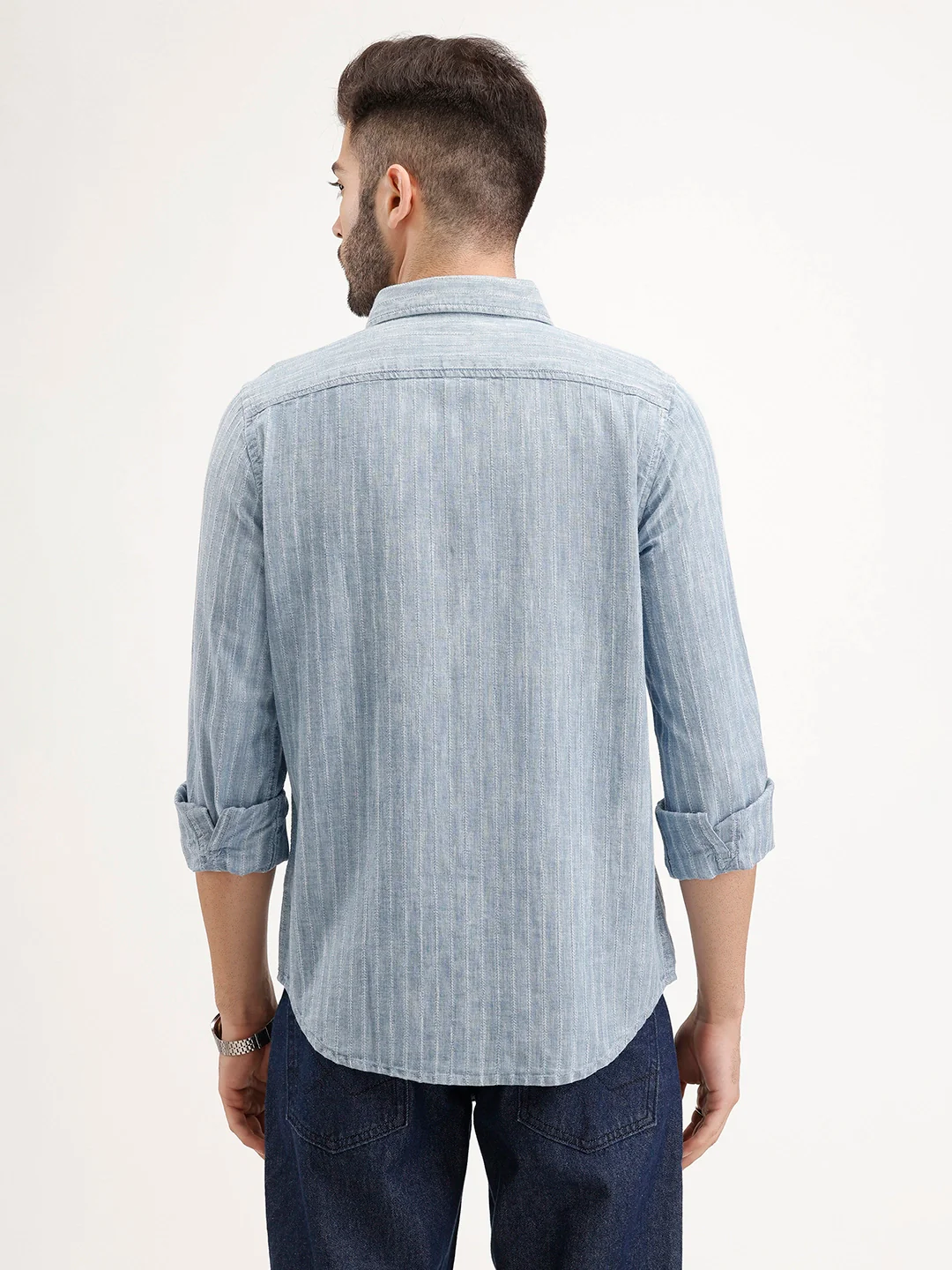 Slim Fit Striped Shirt | Blue - Image 3