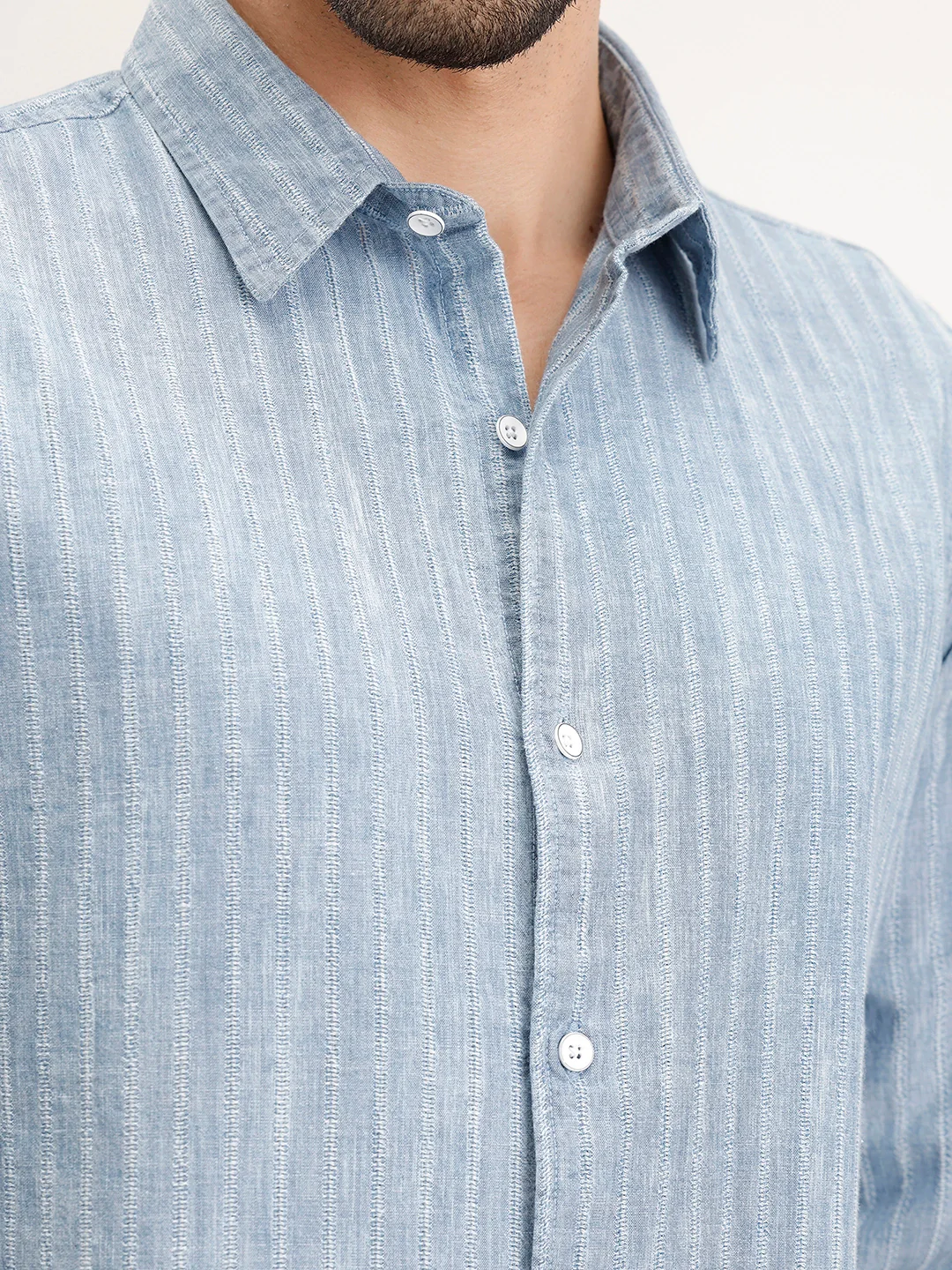 Slim Fit Striped Shirt | Blue - Image 5