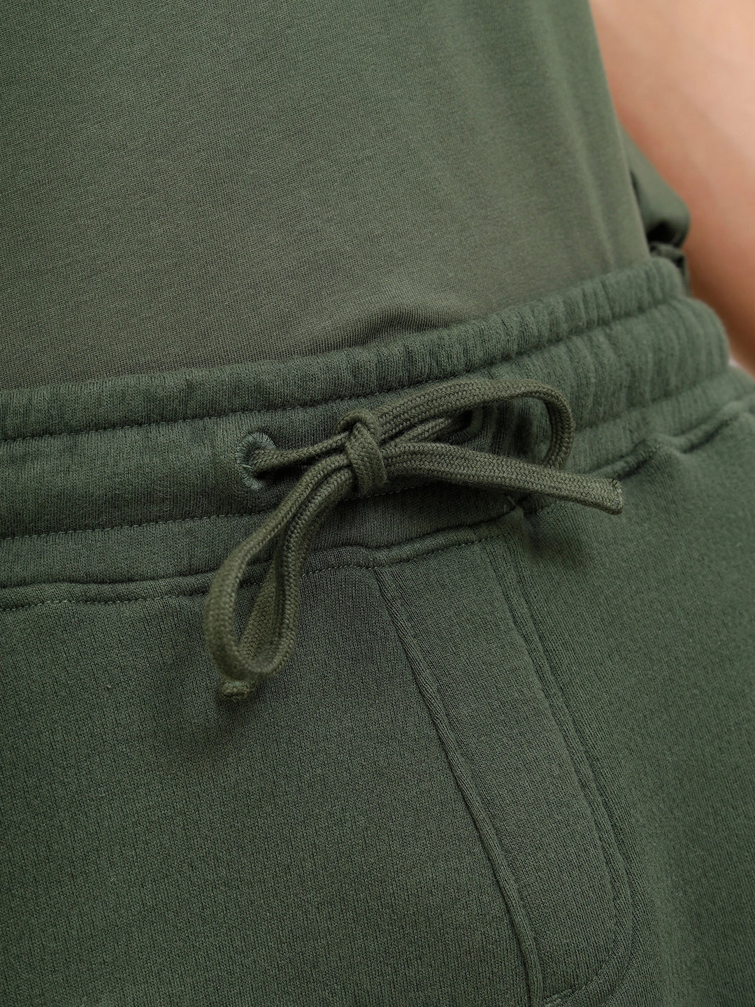 Slim Fit Terry Knitted Shorts | Olive - Image 4