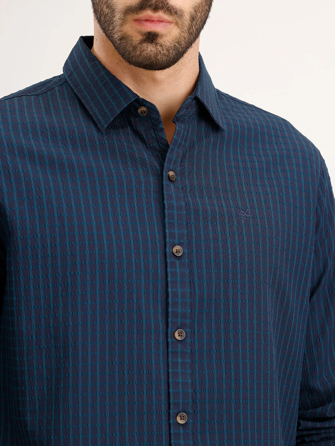 Slim Fit Textured Shirt | Blue - Image 5