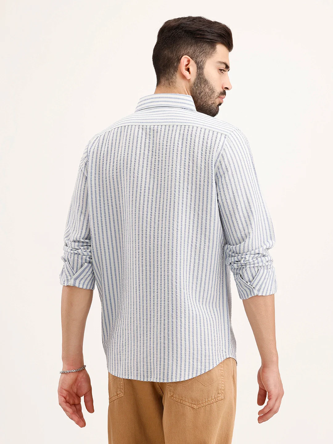 Slim Fit Textured Shirt | Blue - Image 3