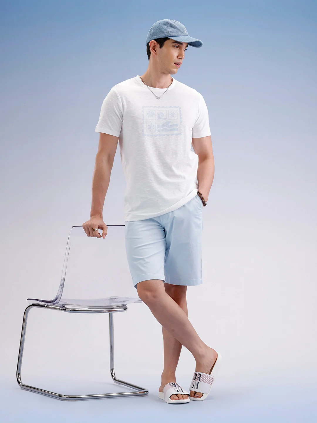 Slim Fit Textured T-Shirt  | Off White - Image 2