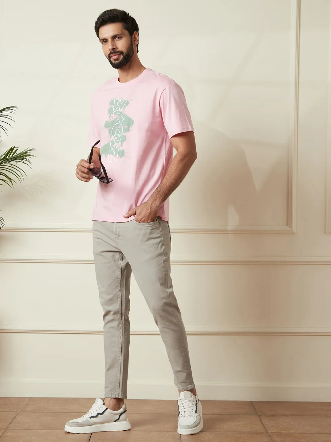 Casual Slim Tapered Jeans | Beige - Image 2