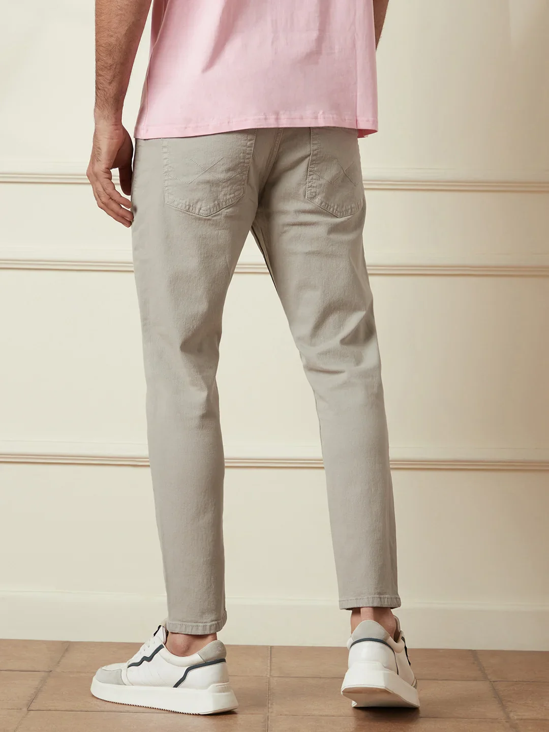 Casual Slim Tapered Jeans | Beige - Image 3