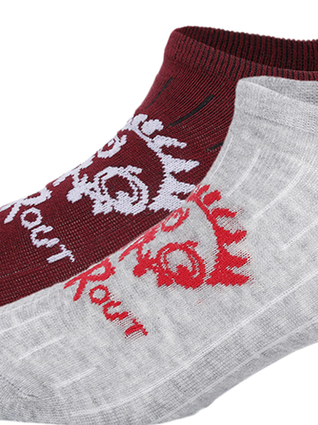 Snug Monster Grey & Wine No Show Socks Pack of 2 - Image 4