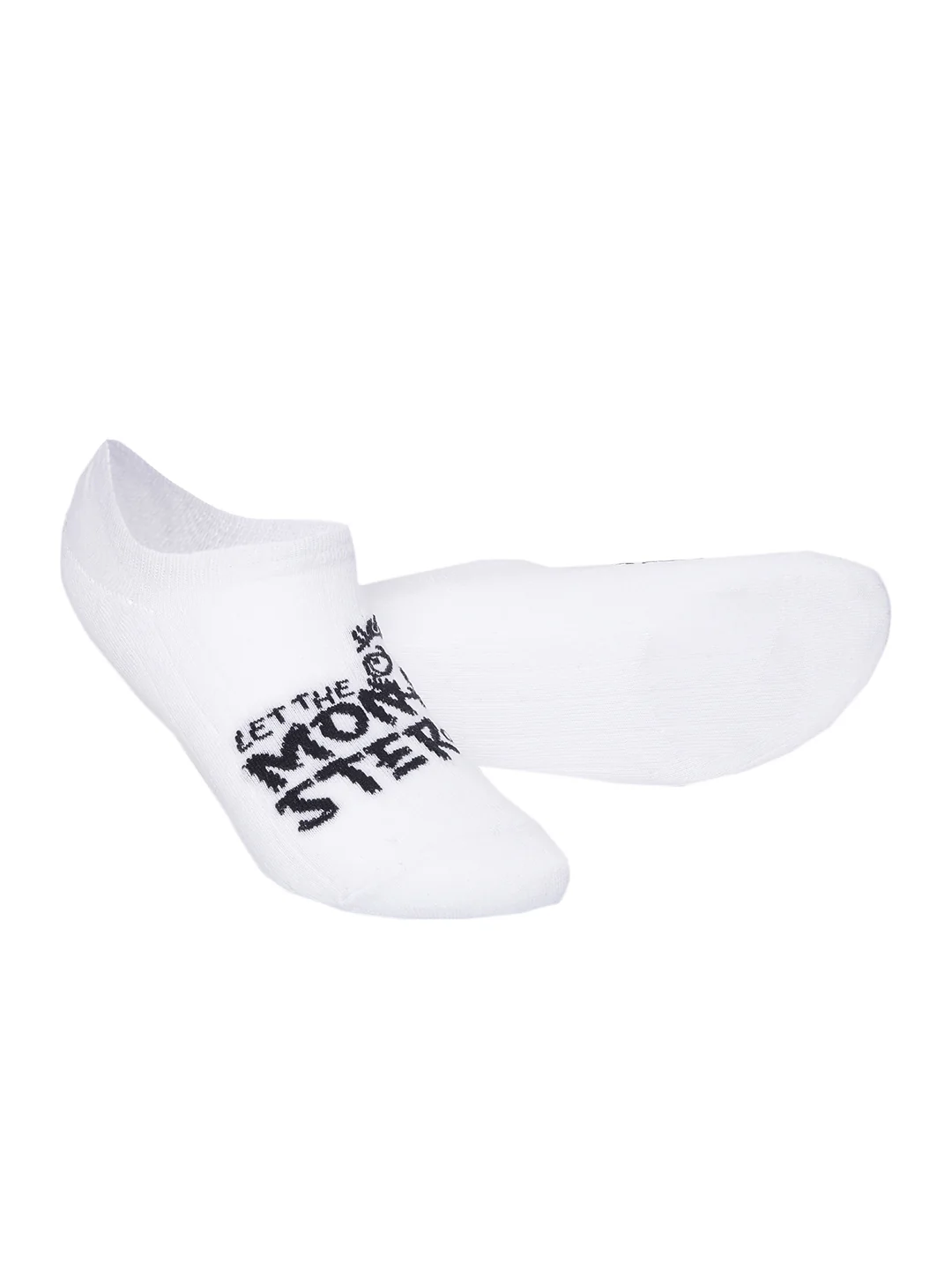 Snug Monster White & Grey No Show Socks Pack of 2 - Image 2