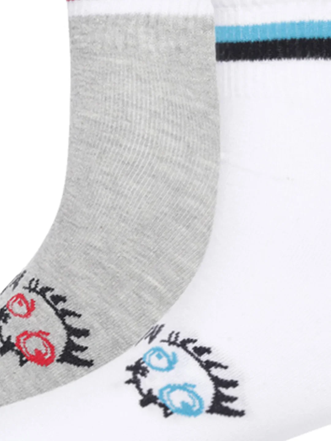 Snug Monster White & Grey Sneaker Socks Pack of 2 - Image 4