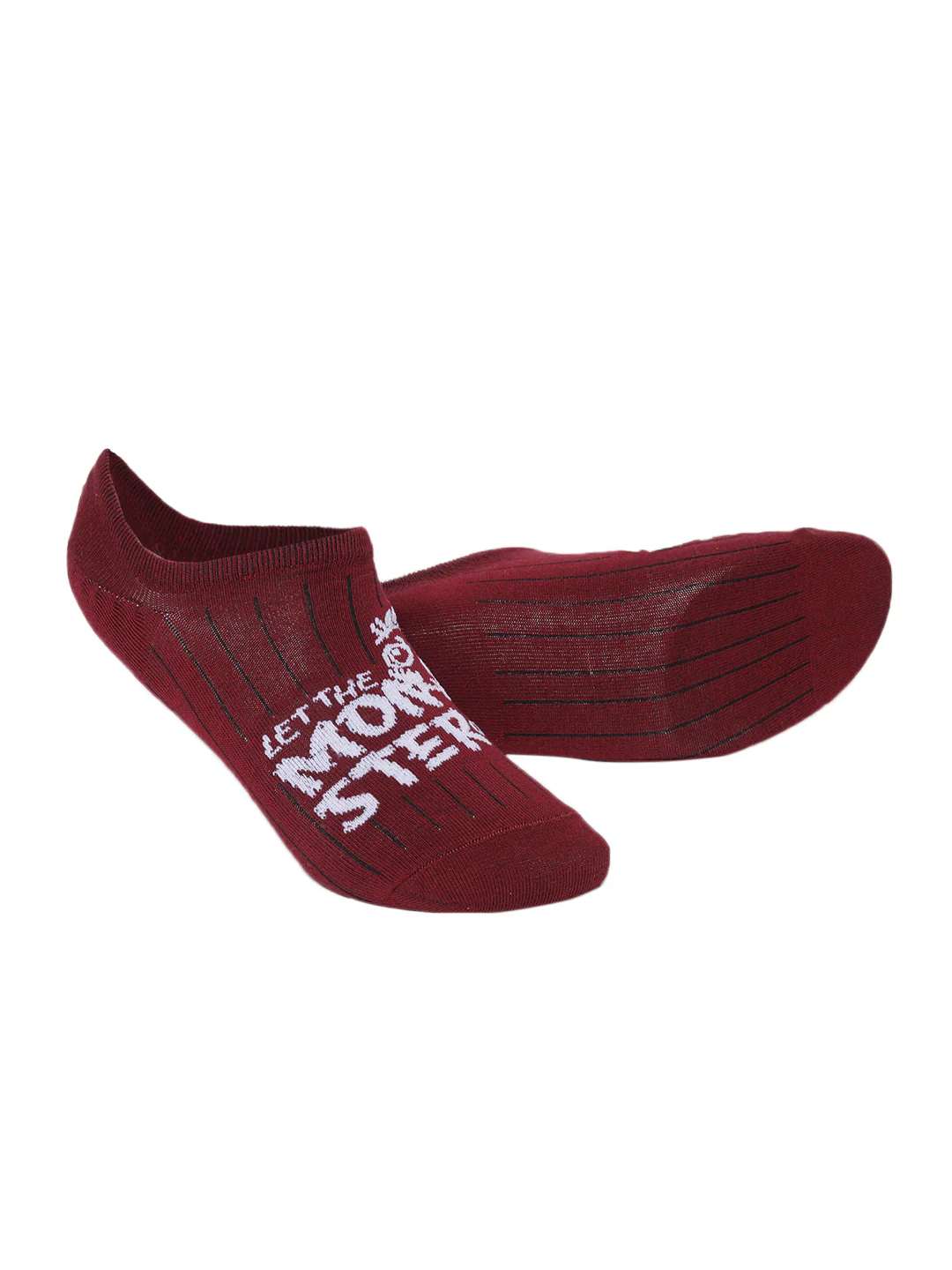 Snug Monster White & Wine No Show Socks Pack of 2 - Image 3