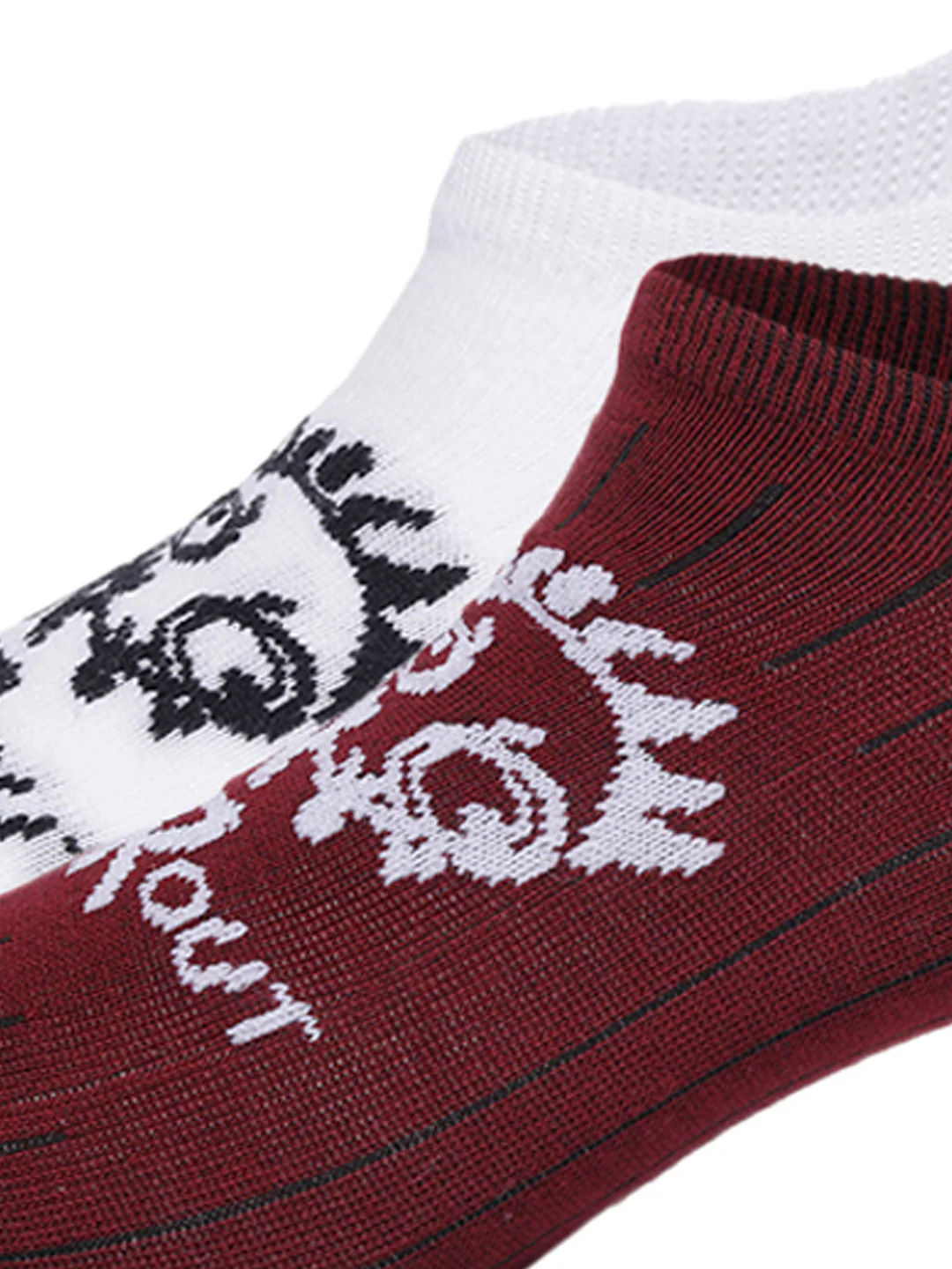 Snug Monster White & Wine No Show Socks Pack of 2 - Image 4