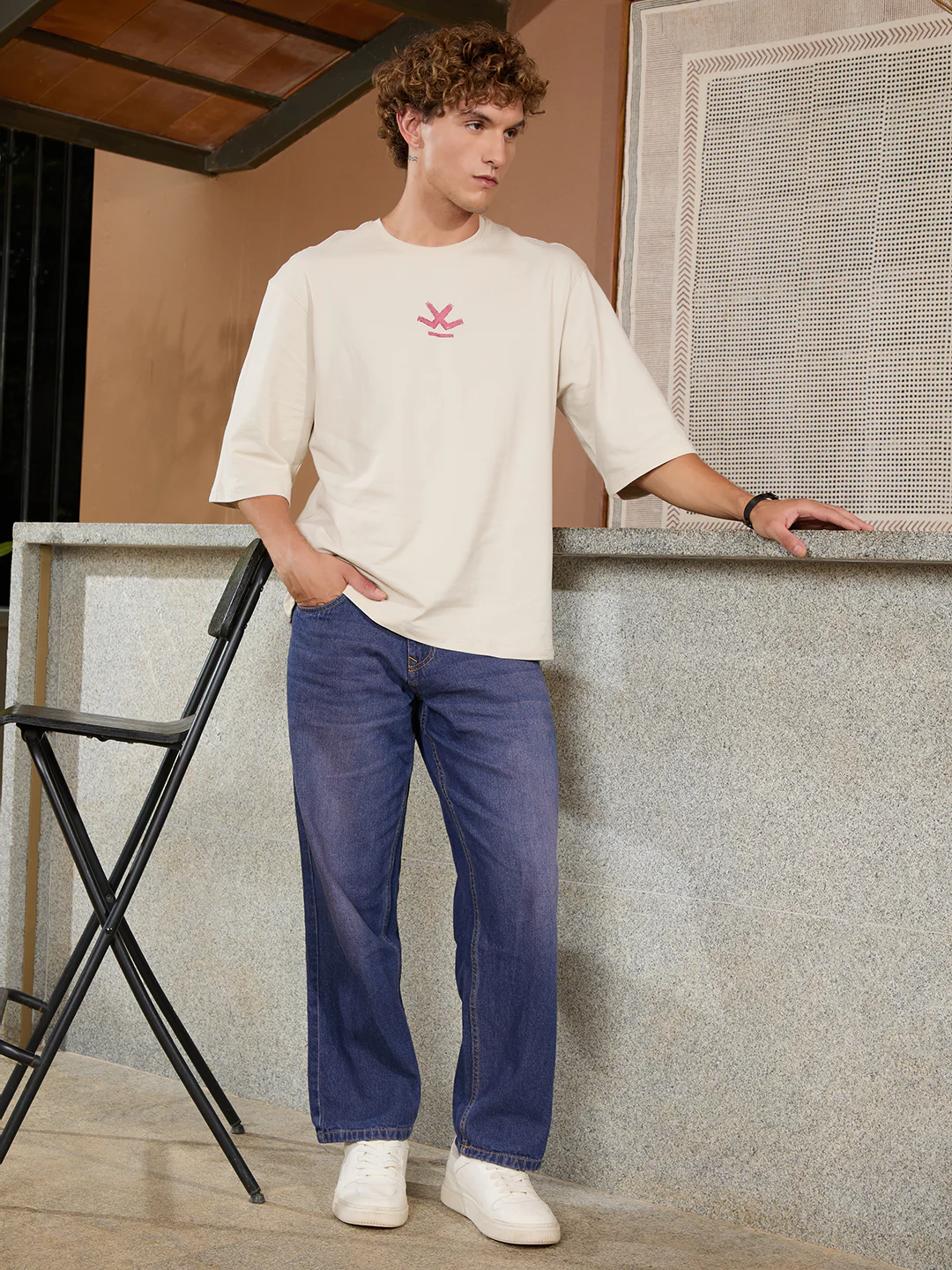 Solid 3/4th Sleeve T-Shirt | Beige - Image 2