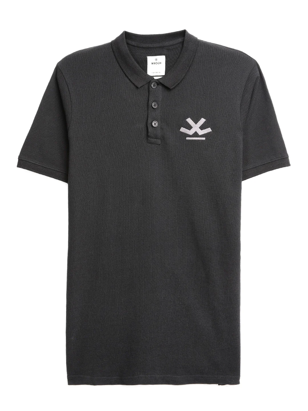 Solid Black Logo Embroidered Polo T-Shirt - Image 6