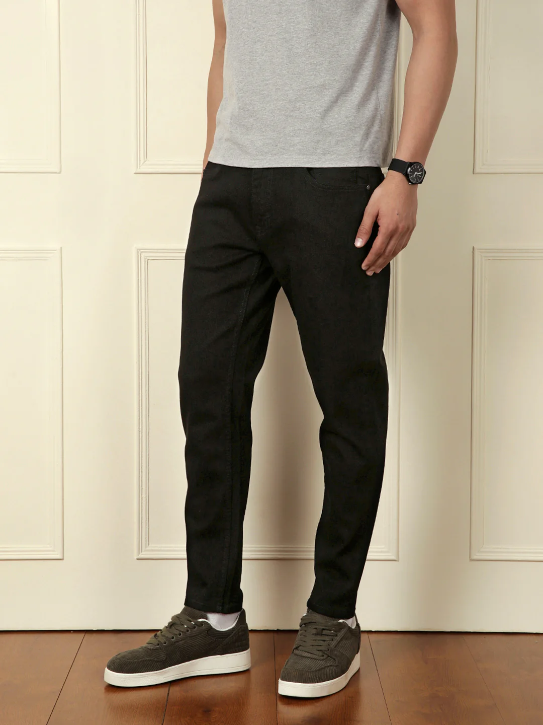 Solid Skinny Crop Jeans | Black - Image 4