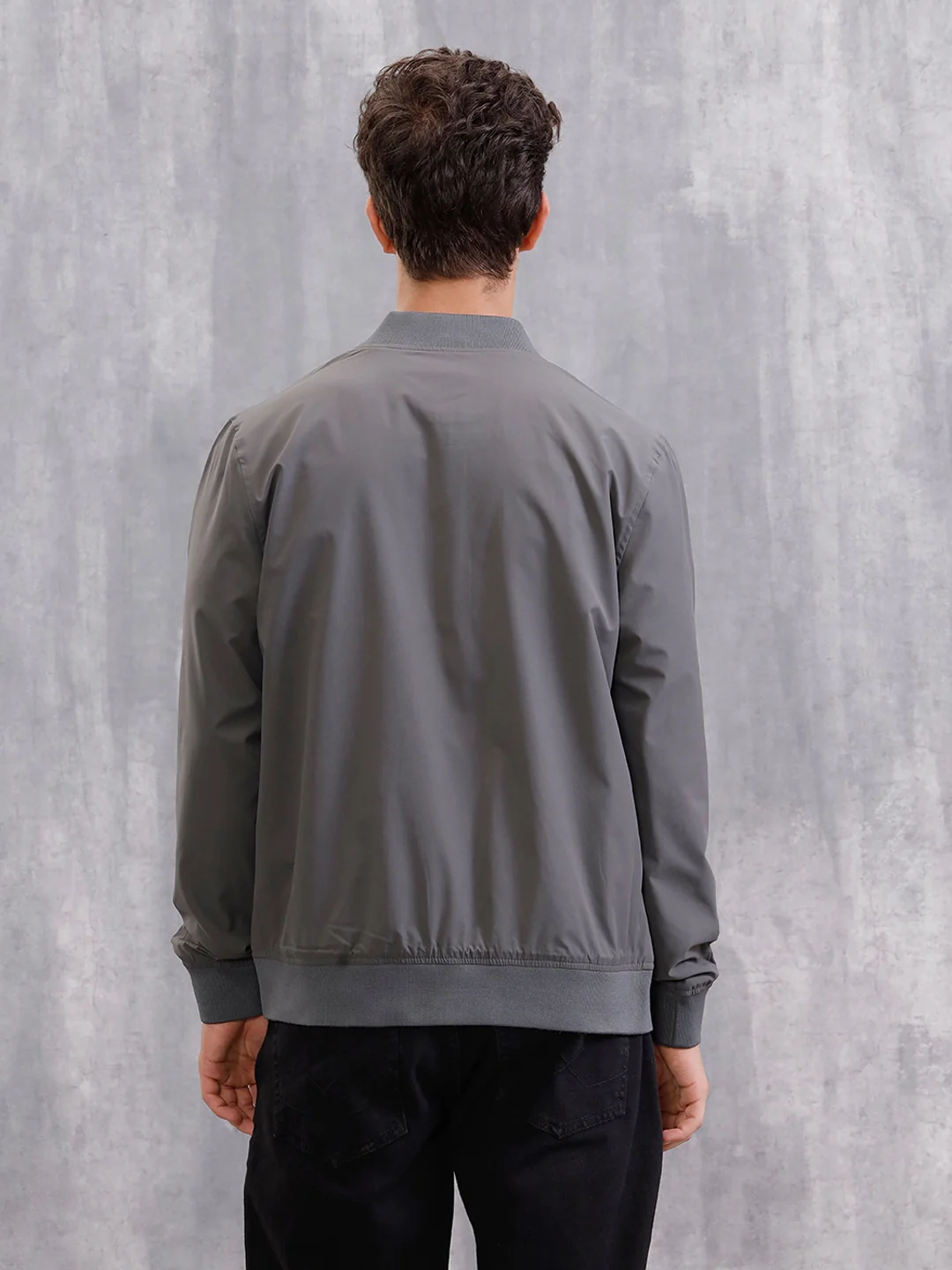 Solid Bomber Jacket | Grey - Image 3