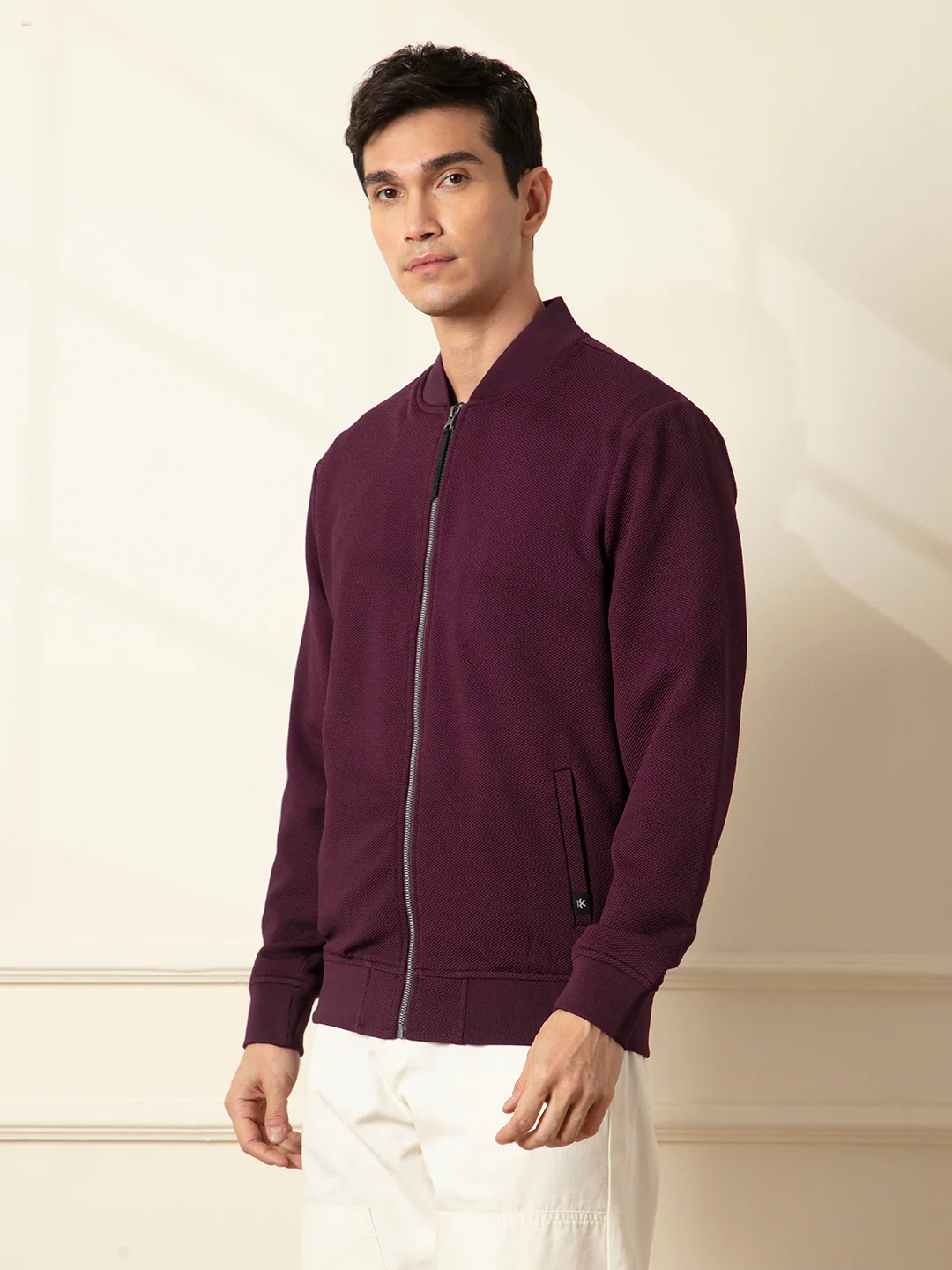 Solid Casual Wine Jacket - Image 5