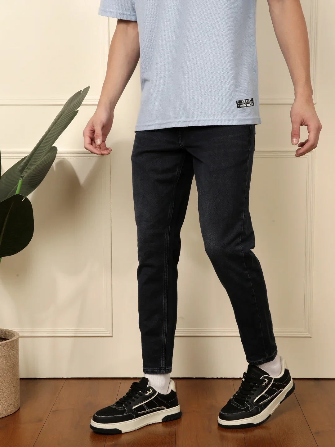 Solid Dark Blue Skinny Fit Denim Jeans - Image 4