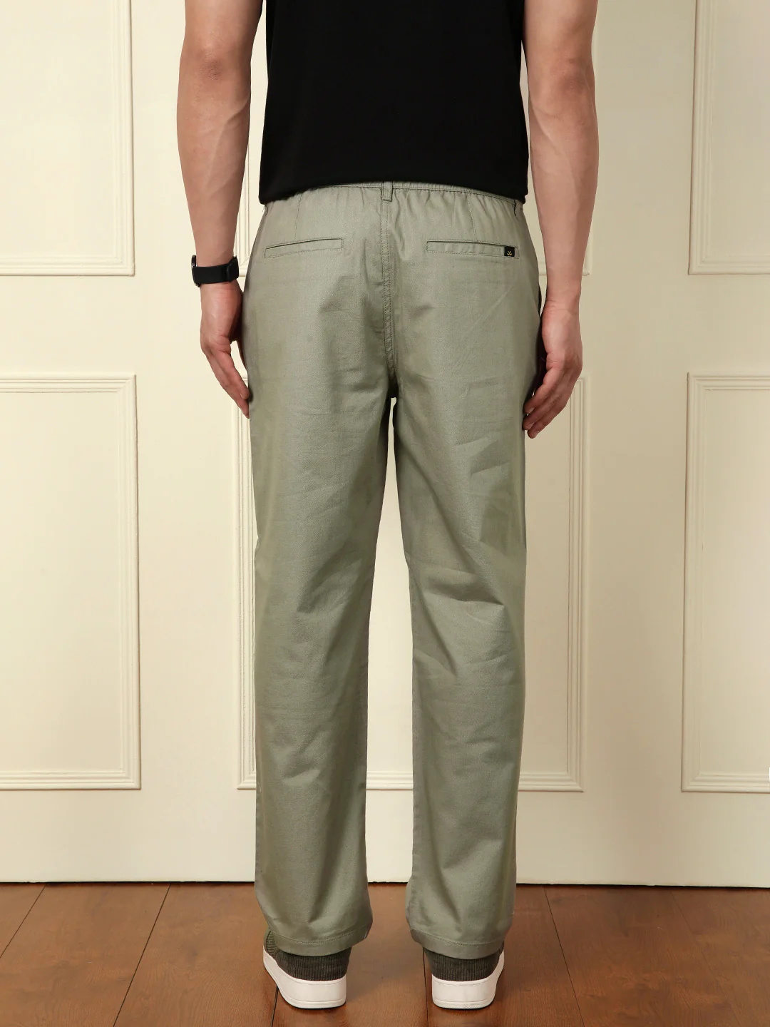 Loose Fit Linen Blend Trouser | Green - Image 3