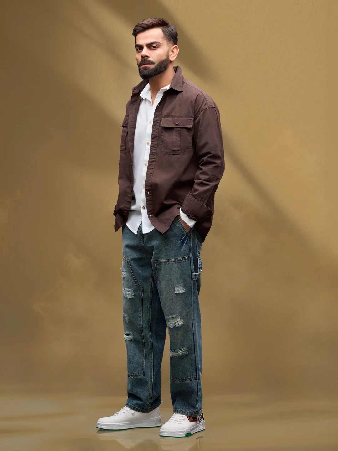 Solid Heavy Fade Loose Fit Jeans | Blue - Image 2