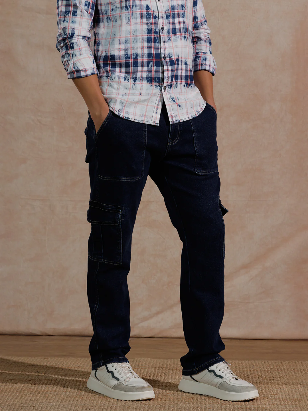Solid Heavy Fade Slim Fit Jeans | Blue - Image 4