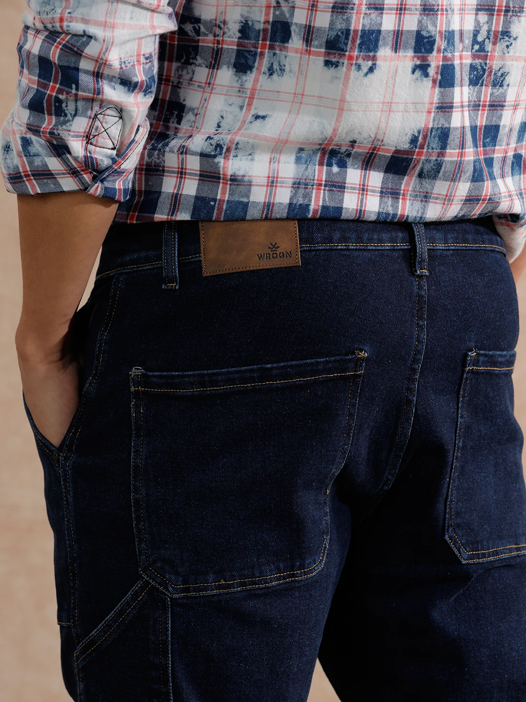 Solid Heavy Fade Slim Fit Jeans | Blue - Image 5