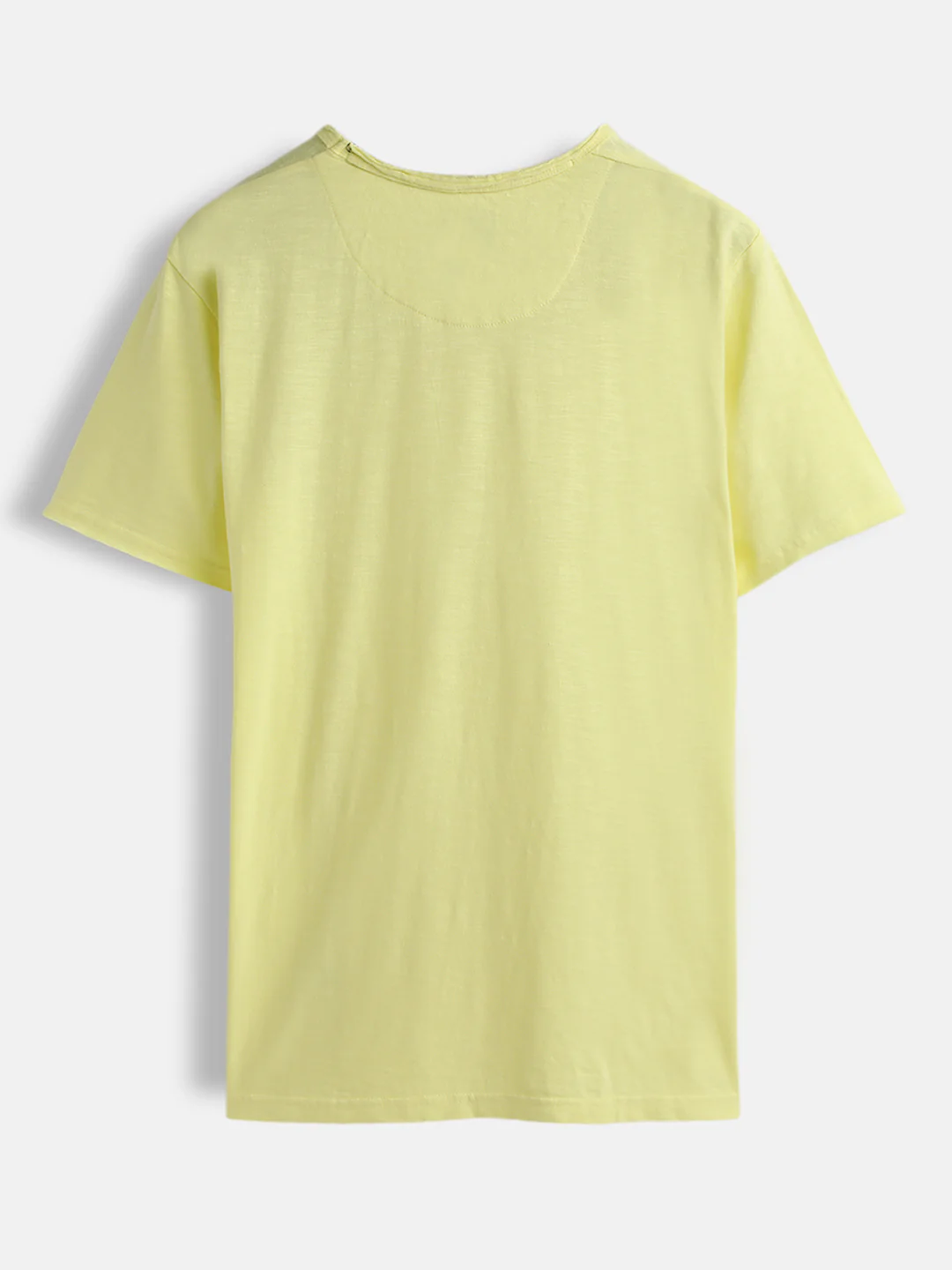 Solid Lemon Crew Neck T-Shirt - Image 2