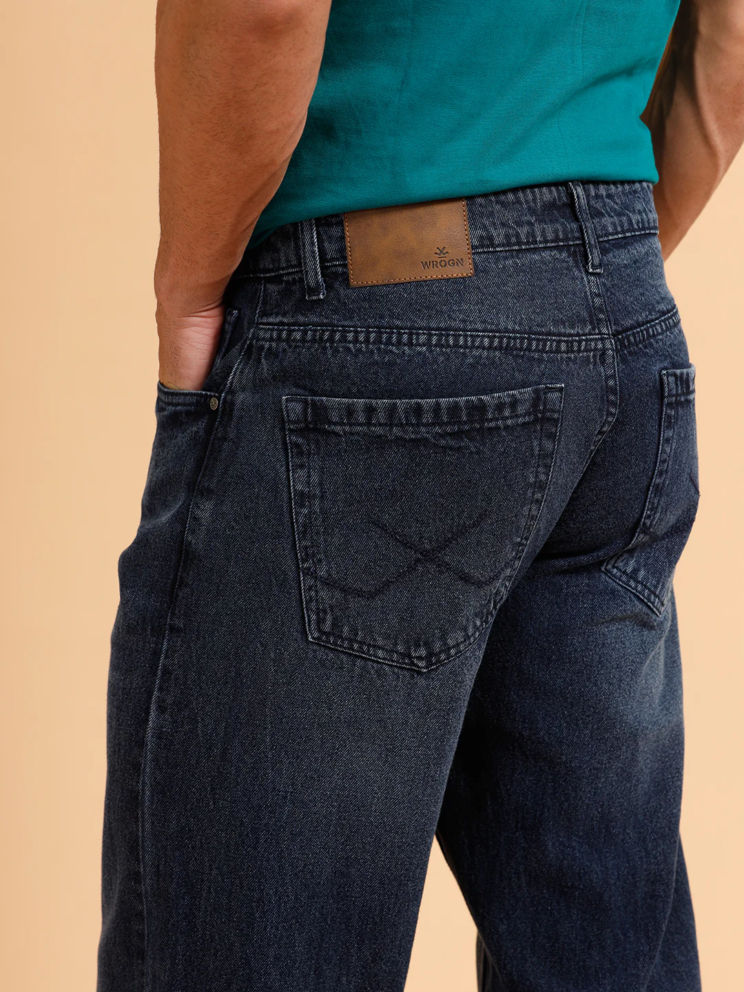 Solid Light Fade Anti Fit Jeans | Dark Blue - Image 6
