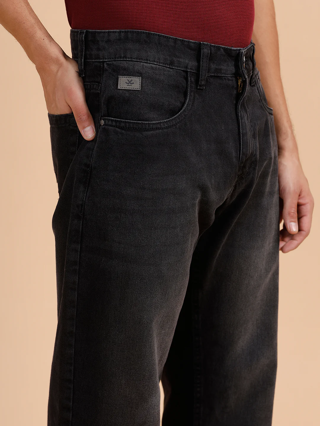 Solid Light Fade Anti Fit Jeans | Dark Grey - Image 5