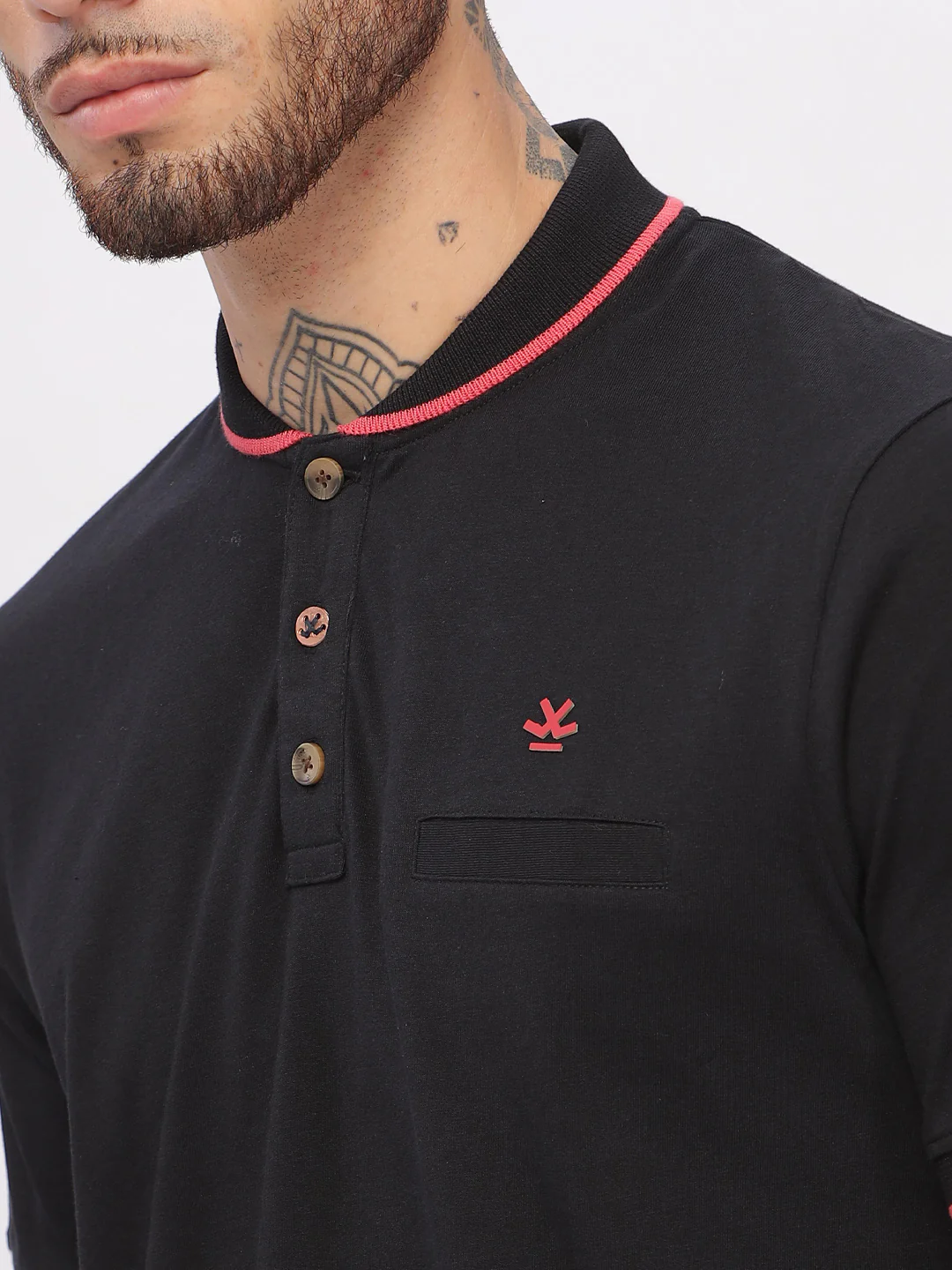 Solid Lines Black Polo T-Shirt - Image 6