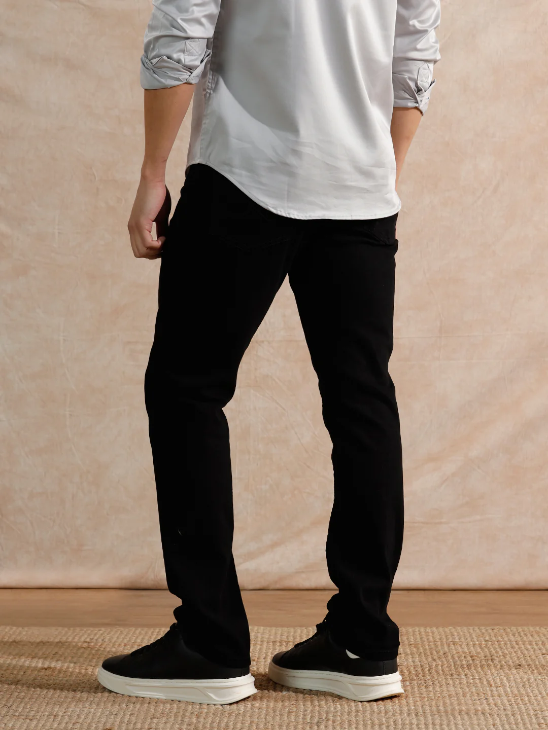 Solid Look Straight Fit Jeans | Black - Image 3