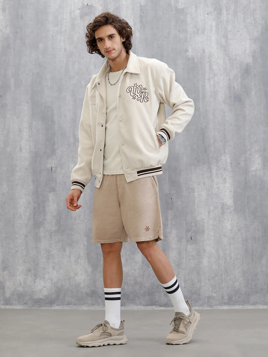 Solid Loose Fit Shorts | Brown - Image 2