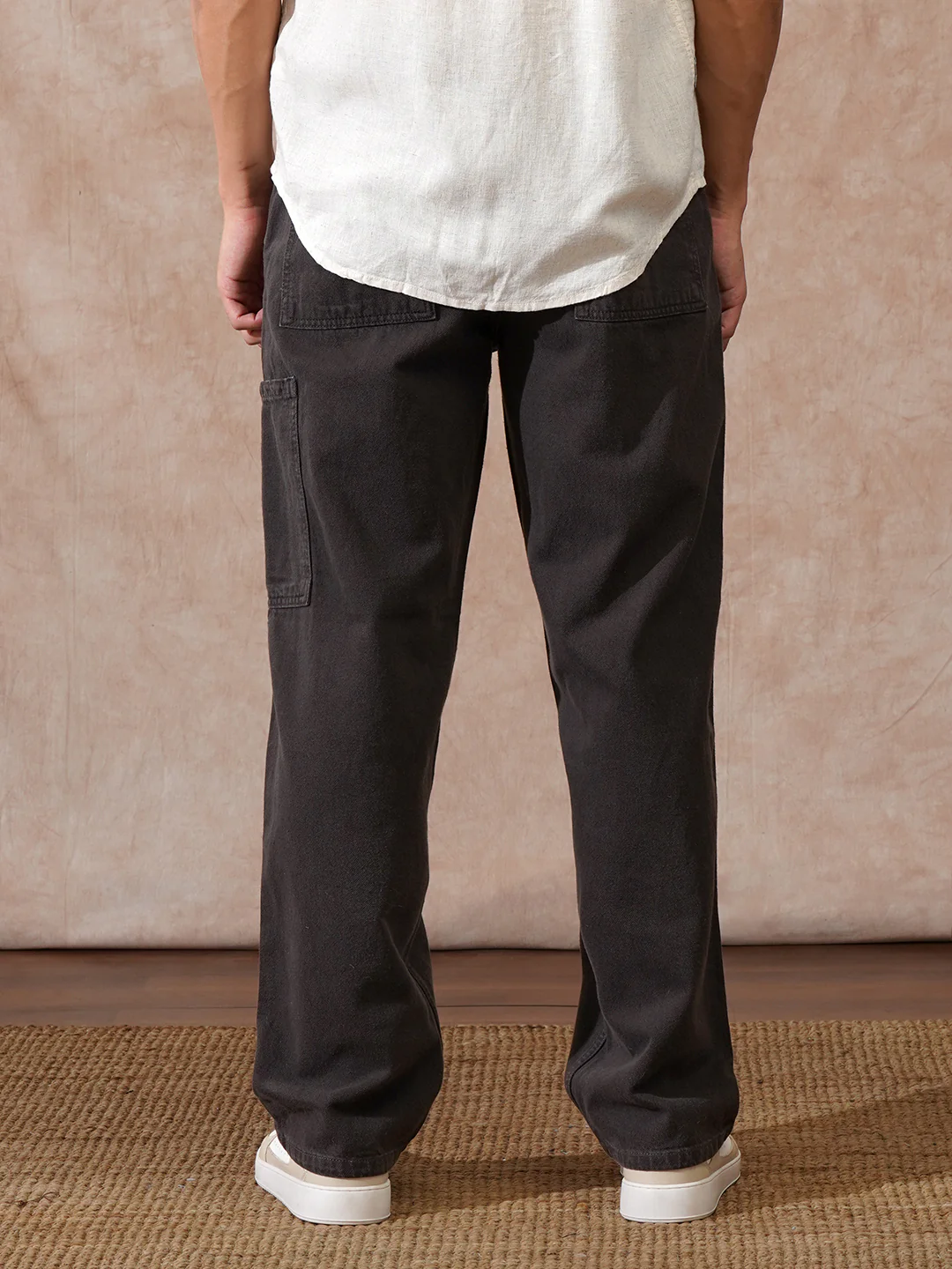 Solid Loose Fit Trouser | Brown - Image 3