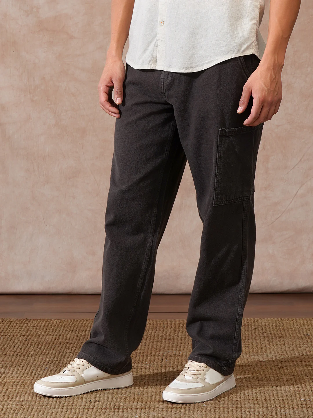 Solid Loose Fit Trouser | Brown - Image 4