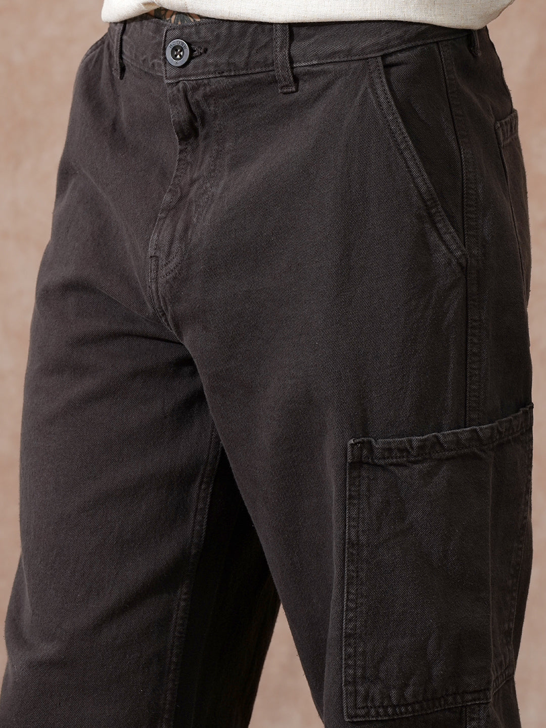 Solid Loose Fit Trouser | Brown - Image 5