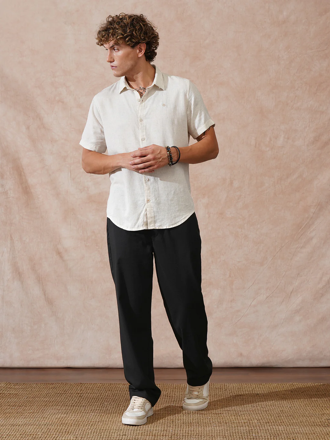 Solid Lycra Blend Trouser | Black - Image 2