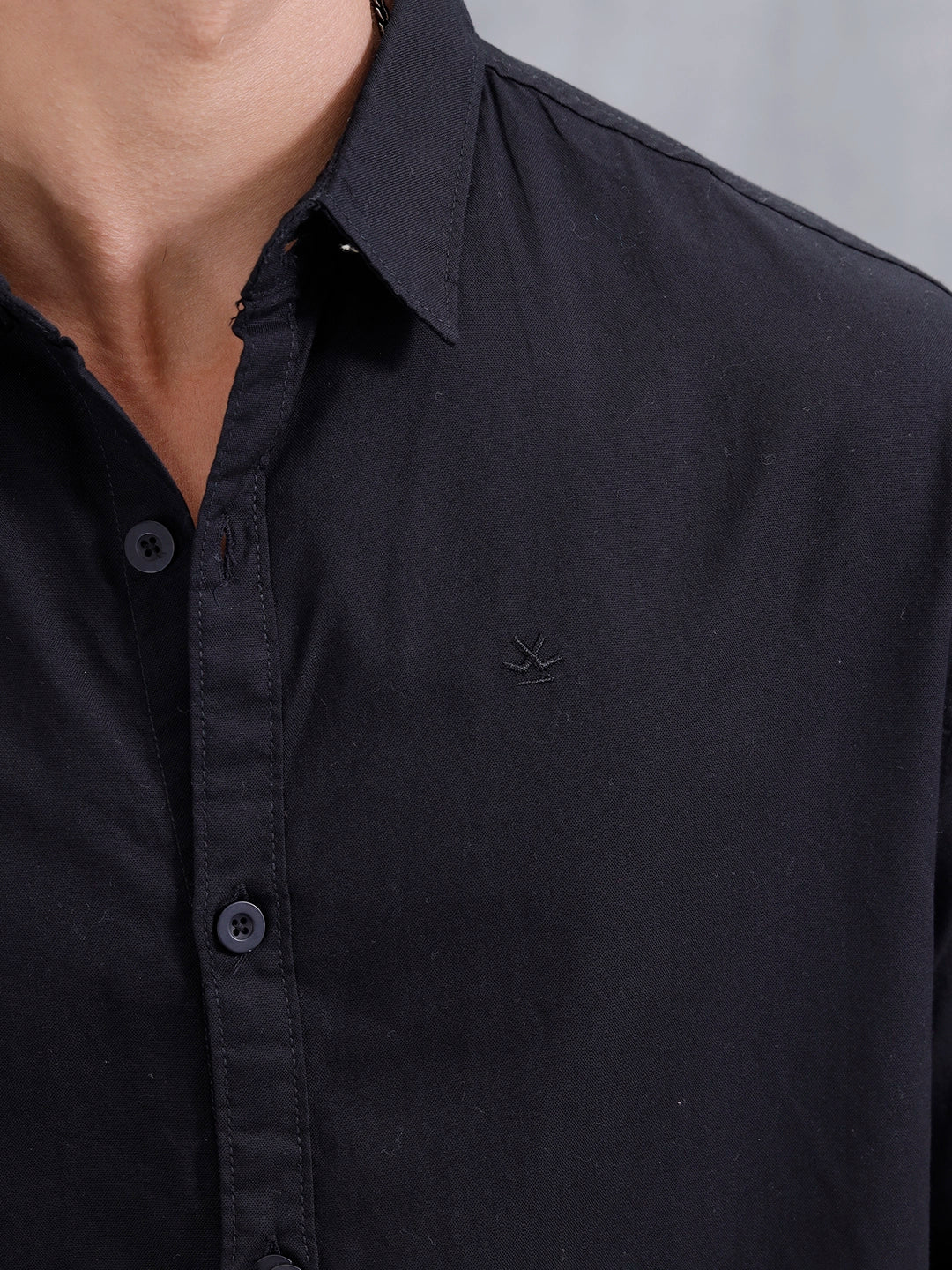 Solid Oversized Casual Shirt | Black - Image 5