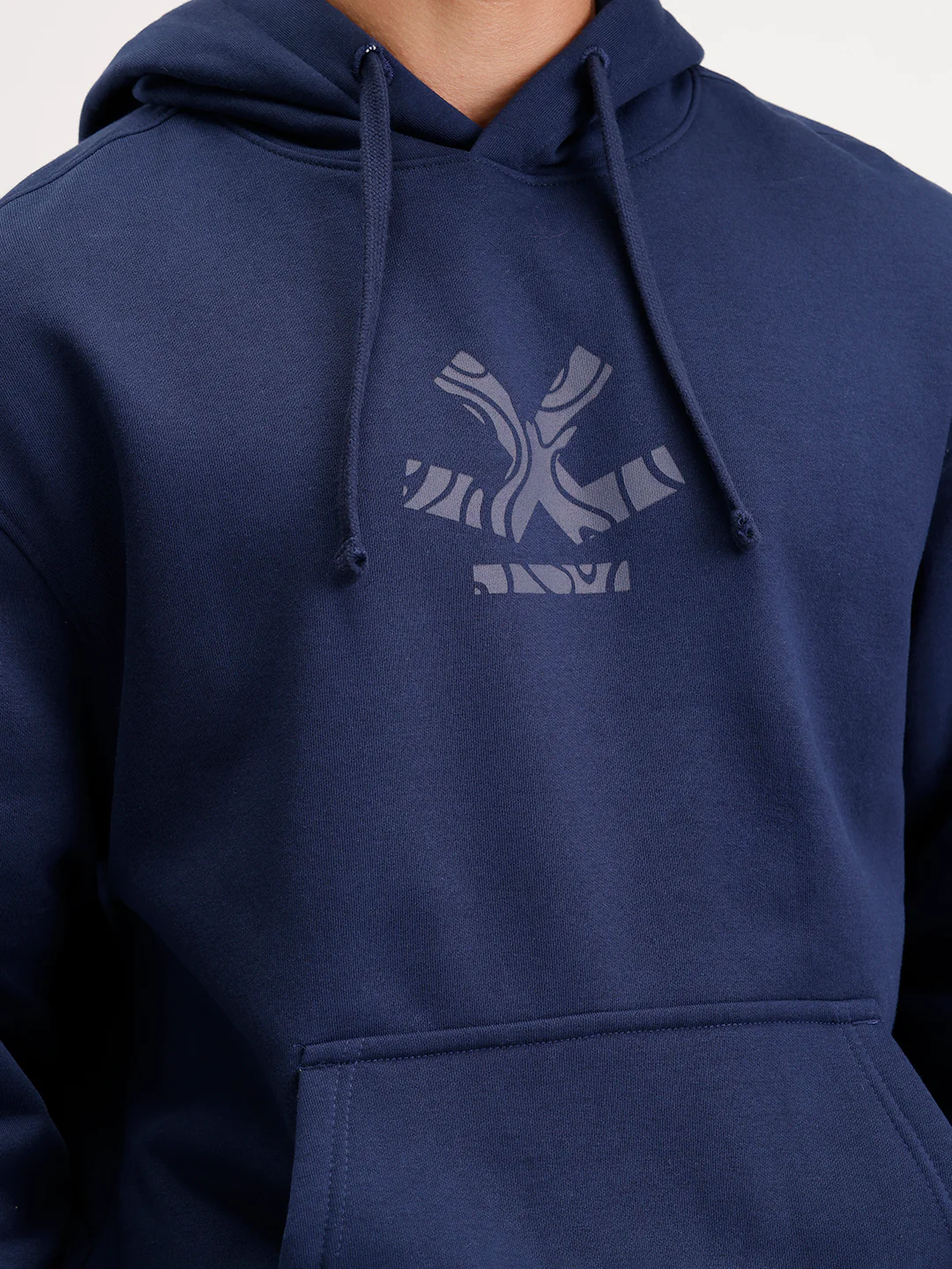 Solid Oversized Fit Hoodie  | Blue - Image 5