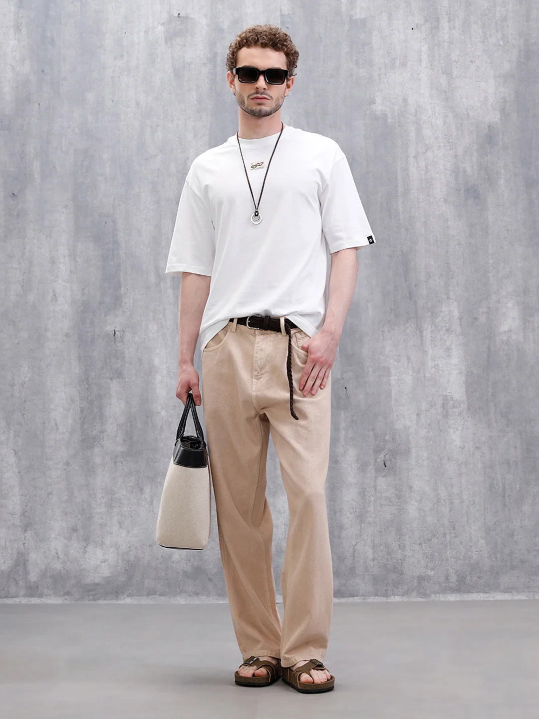 Solid Oversized Fit T-Shirt | White - Image 2
