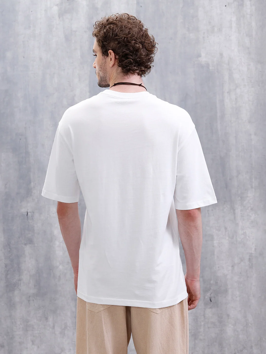 Solid Oversized Fit T-Shirt | White - Image 3
