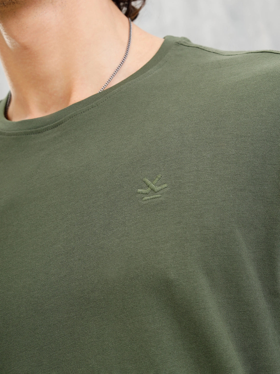Solid Oversized T-Shirt | Olive - Image 4