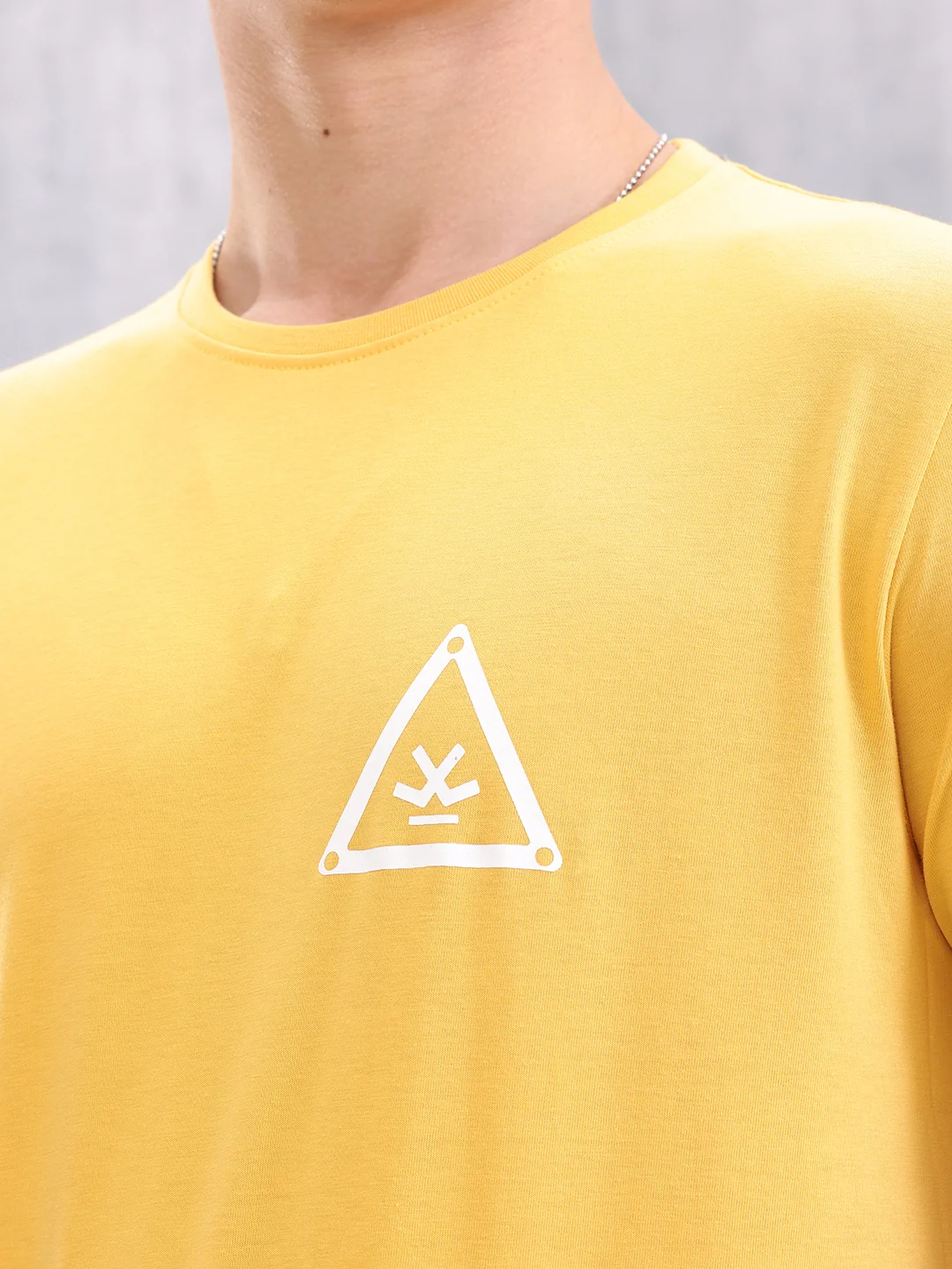 Solid Placement Printed T-Shirt | Yellow - Image 4