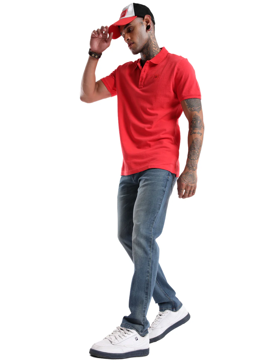 Solid Red Logo Polo T-Shirt - Image 2