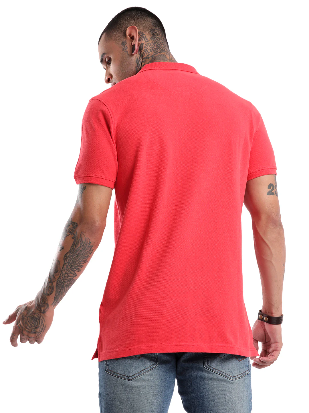 Solid Red Logo Polo T-Shirt - Image 3