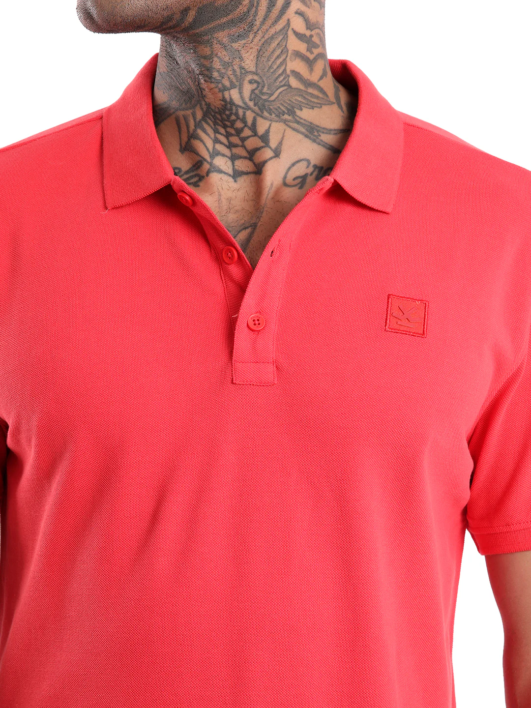 Solid Red Logo Polo T-Shirt - Image 5