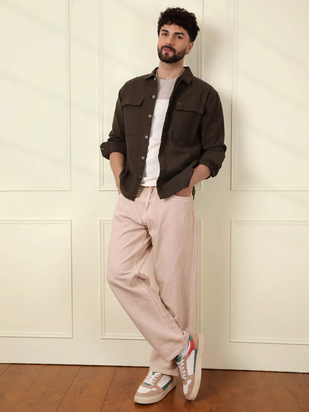 Solid Regular Fit Shacket | Olive - Image 3