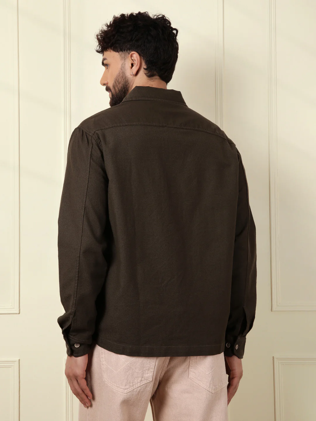 Solid Regular Fit Shacket | Olive - Image 4