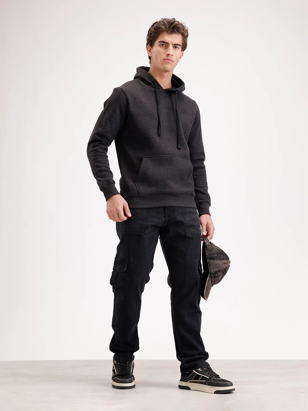 Solid Regular Fit Hoodie  | Grey - Image 2