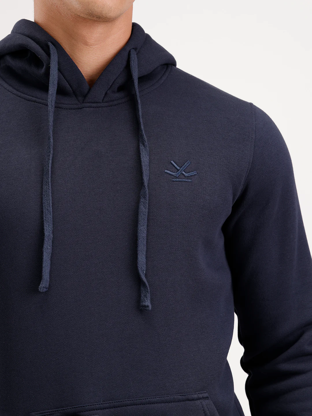 Solid Regular Fit Hoodie  | Navy Blue - Image 5